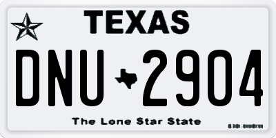 TX license plate DNU2904