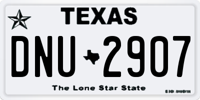 TX license plate DNU2907