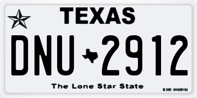 TX license plate DNU2912
