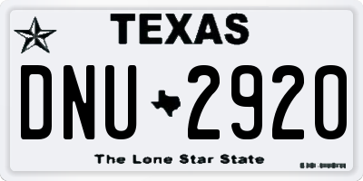 TX license plate DNU2920