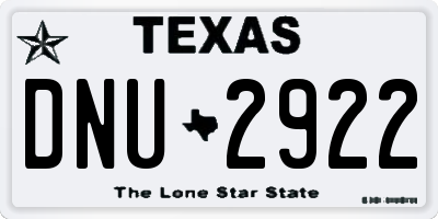 TX license plate DNU2922