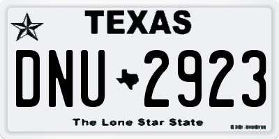 TX license plate DNU2923