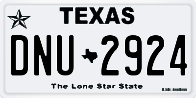 TX license plate DNU2924