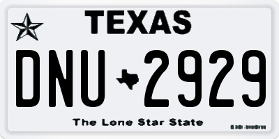 TX license plate DNU2929