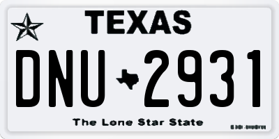 TX license plate DNU2931
