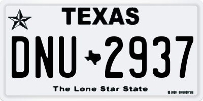 TX license plate DNU2937