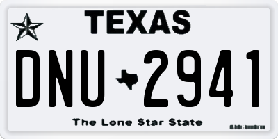 TX license plate DNU2941