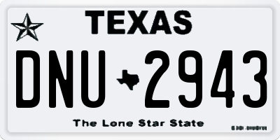 TX license plate DNU2943