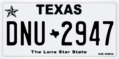 TX license plate DNU2947
