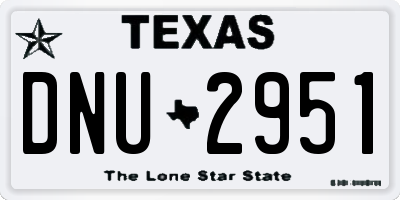 TX license plate DNU2951