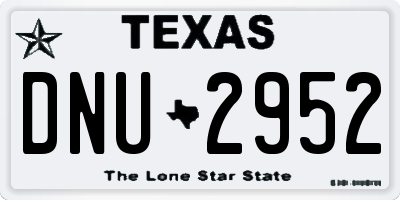 TX license plate DNU2952