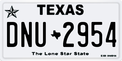 TX license plate DNU2954