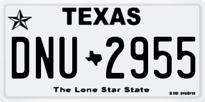 TX license plate DNU2955
