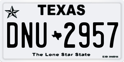TX license plate DNU2957