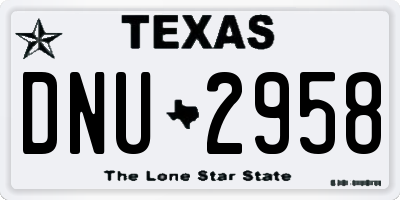TX license plate DNU2958