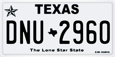 TX license plate DNU2960