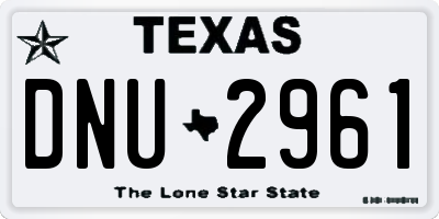 TX license plate DNU2961