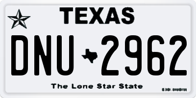 TX license plate DNU2962