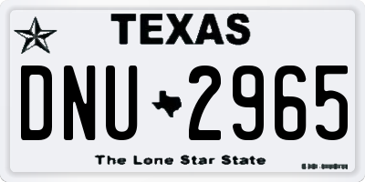 TX license plate DNU2965