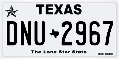 TX license plate DNU2967