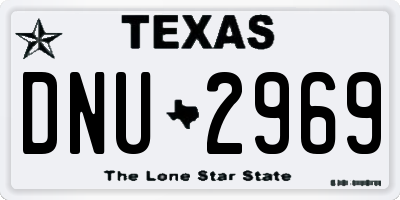 TX license plate DNU2969
