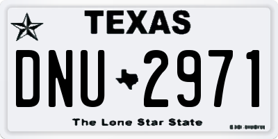 TX license plate DNU2971