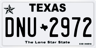 TX license plate DNU2972