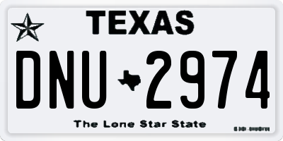 TX license plate DNU2974