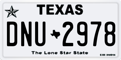 TX license plate DNU2978