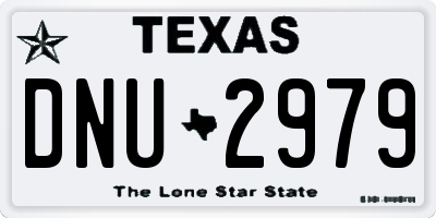 TX license plate DNU2979