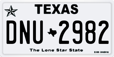 TX license plate DNU2982
