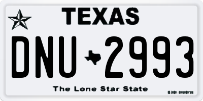 TX license plate DNU2993