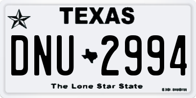 TX license plate DNU2994