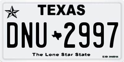 TX license plate DNU2997