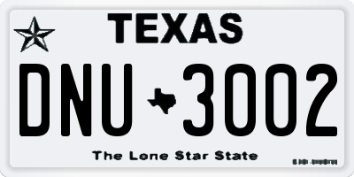 TX license plate DNU3002