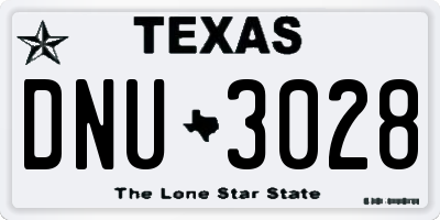 TX license plate DNU3028