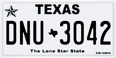 TX license plate DNU3042