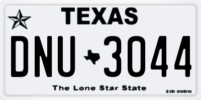 TX license plate DNU3044