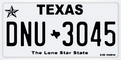 TX license plate DNU3045