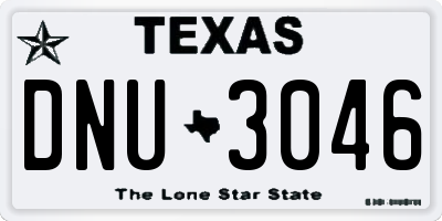 TX license plate DNU3046