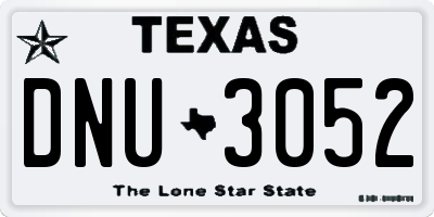TX license plate DNU3052