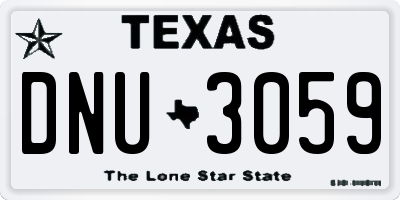 TX license plate DNU3059
