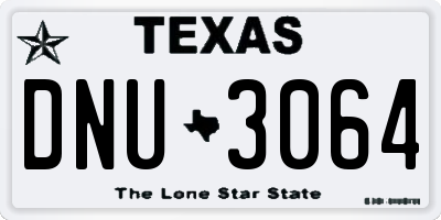 TX license plate DNU3064