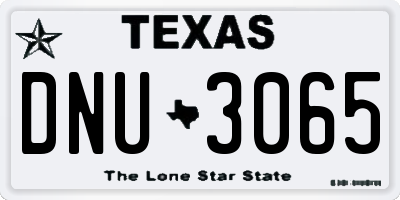 TX license plate DNU3065