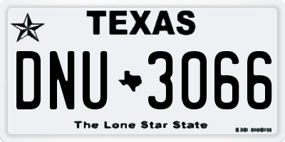 TX license plate DNU3066