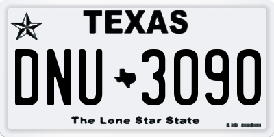 TX license plate DNU3090