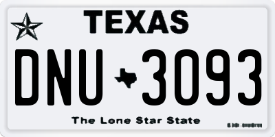 TX license plate DNU3093