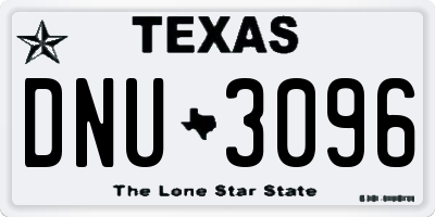 TX license plate DNU3096