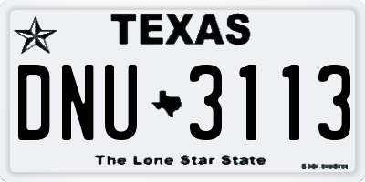 TX license plate DNU3113
