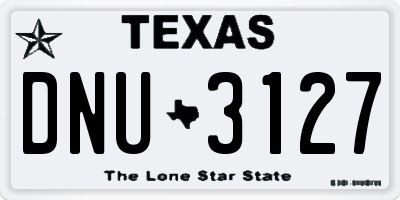 TX license plate DNU3127